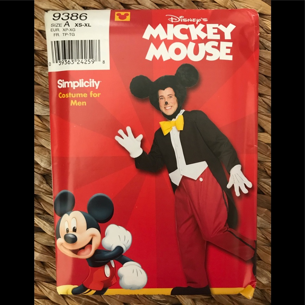 🆕Simplicity Costume Pattern for Men Mickey Mouse